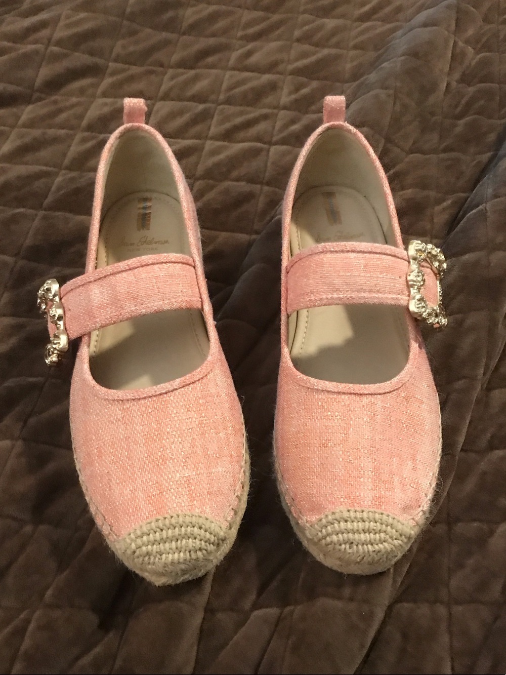Sam Edelman Pink Mary Jane Espadrilles with Decorative Buckle